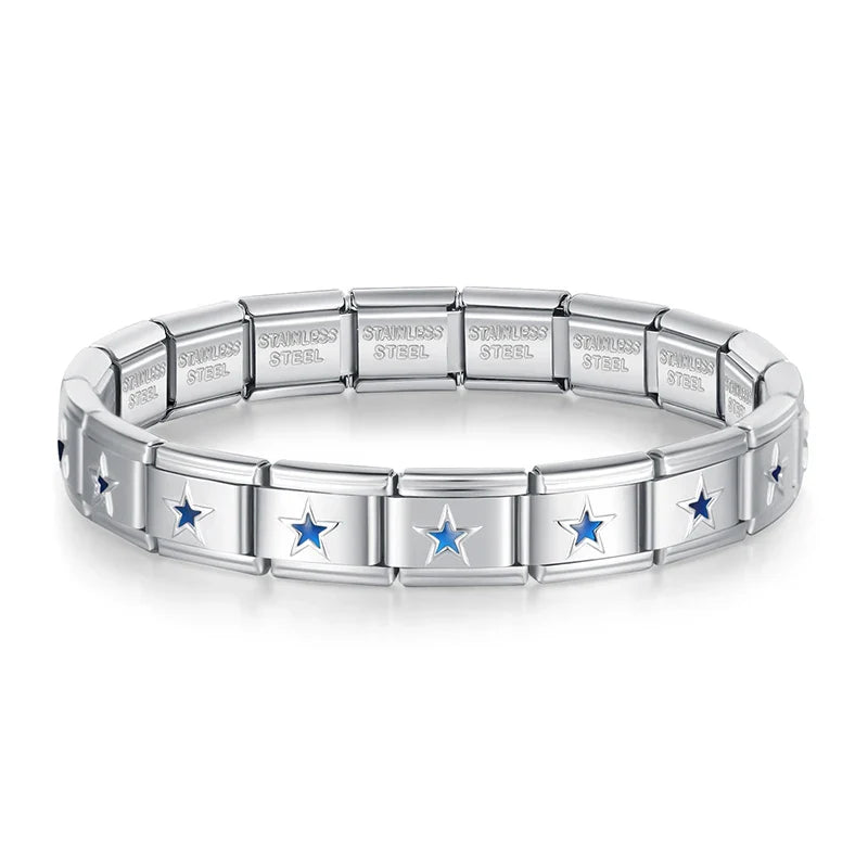 Brazalete Plateado Estrella Azul