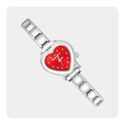 Reloj Corazón Brillante