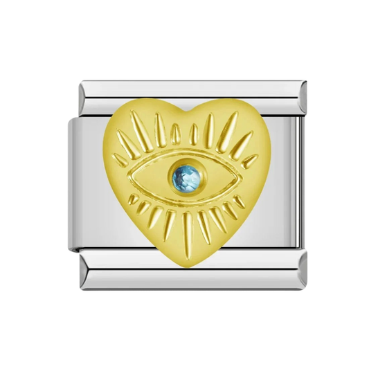 Charm Eye Heart Gold